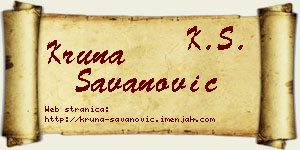 Kruna Savanović vizit kartica